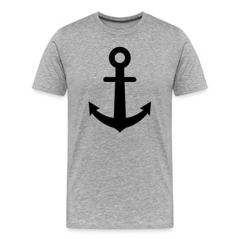 Marin / Marine / Bâteau / Ancre / Mer - T-shirt bio Premium Homme - gris chiné - Devant - Damien (186cm)