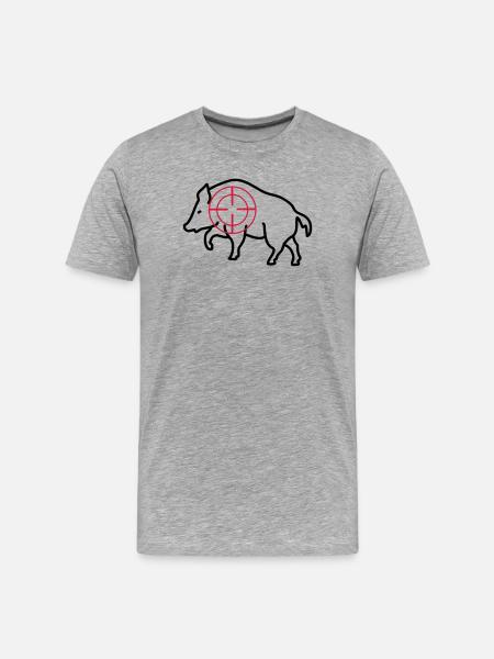 sanglier - T-shirt bio Premium Homme - gris chiné