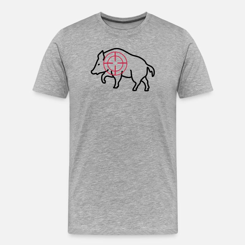 wildschwein jäger jagd - Männer Premium Bio T-Shirt - Grau meliert