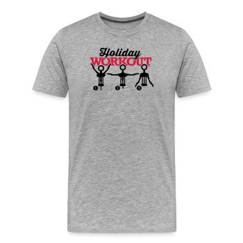 Holiday workout corkscrew - T-shirt bio Premium Homme - gris chiné - Devant - Damien (186cm)