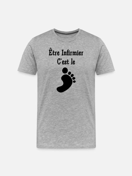 Nurse PKrankenschwester Infirmier Infirmière - Men's Premium Organic T-Shirt - heather grey
