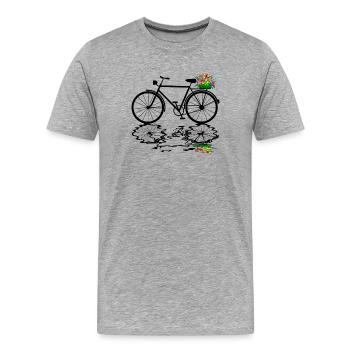 bicyclette - T-shirt bio Premium Homme - gris chiné - Devant - Damien (186cm)