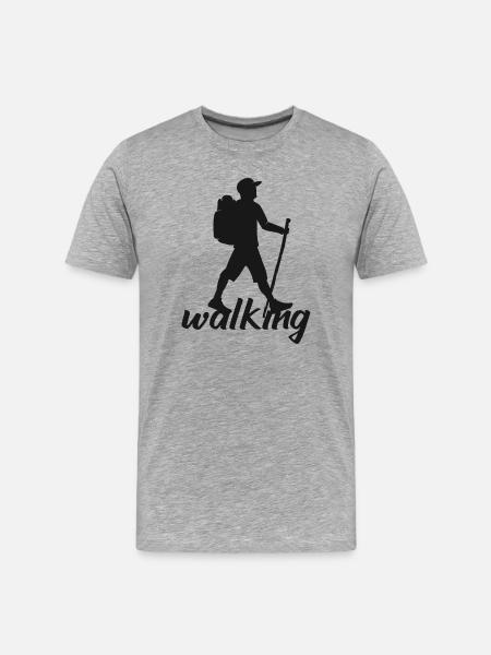Walking Walk Hiking Hiker - Men's Premium Organic T-Shirt - heather grey