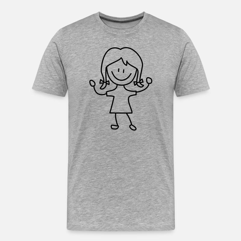 Kind Maedchen Kindergarten - Männer Premium Bio T-Shirt - Grau meliert