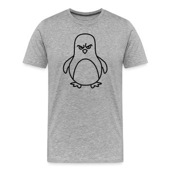 lustiger pinguin - Männer Premium Bio T-Shirt - Grau meliert - Vorne - Damien (186cm)