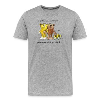 Janosch Ours Et Tigre Ensemble Forts - T-shirt bio Premium Homme - gris chiné - Devant - Damien (186cm)