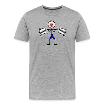 Haltérophile musculation musculation musculation 2 - T-shirt bio Premium Homme - gris chiné - Devant - Damien (186cm)