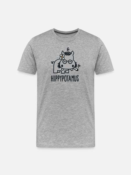 Hippypotamus - Men's Premium Organic T-Shirt - heather grey