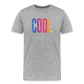 COOL Farbverlauf Holztext - Männer Premium Bio T-Shirt - Grau meliert - Vorne - Damien (186cm)