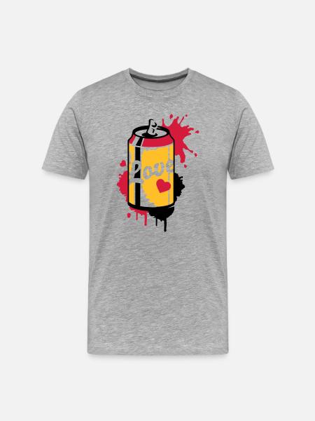 opened soda can in graffiti style - Men's Premium Organic T-Shirt - heather grey