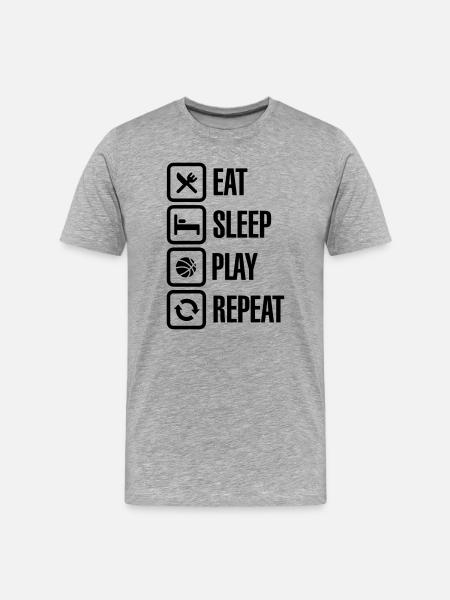 Eat Sleep Basketball Repeat - Men's Premium Organic T-Shirt - heather grey