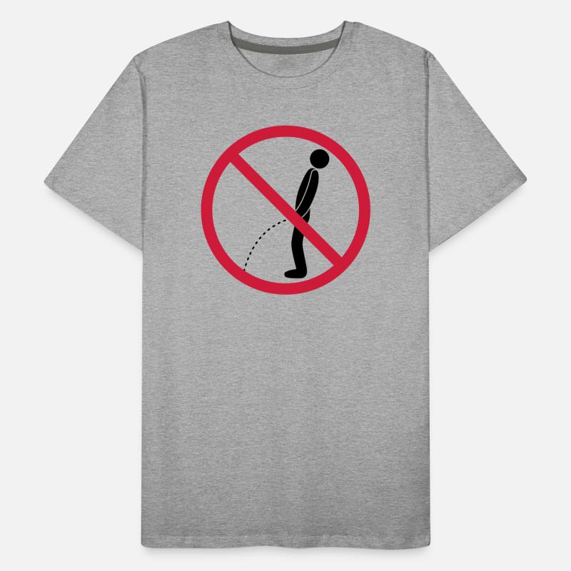 pas de pipi debout interdit bouclier pisse loo T-shirt bio Premium Homme