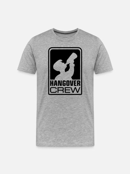 hangover crew logo - Männer Premium Bio T-Shirt - Grau meliert
