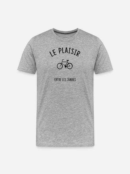 Le plaisir entre les jambes - T-shirt bio Premium Homme - gris chiné