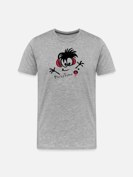 DJ, Disco, Party - Männer Premium Bio T-Shirt - Grau meliert