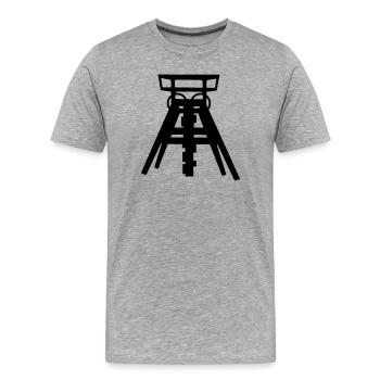 zeche ruhrgebiet - Männer Premium Bio T-Shirt - Grau meliert - Vorne - Damien (186cm)