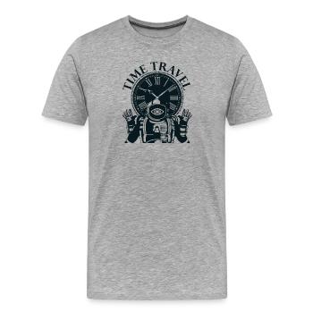 Zeitreise Zeitmaschine Zukunft Futurisische Stadt - Männer Premium Bio T-Shirt - Grau meliert - Vorne - Damien (186cm)