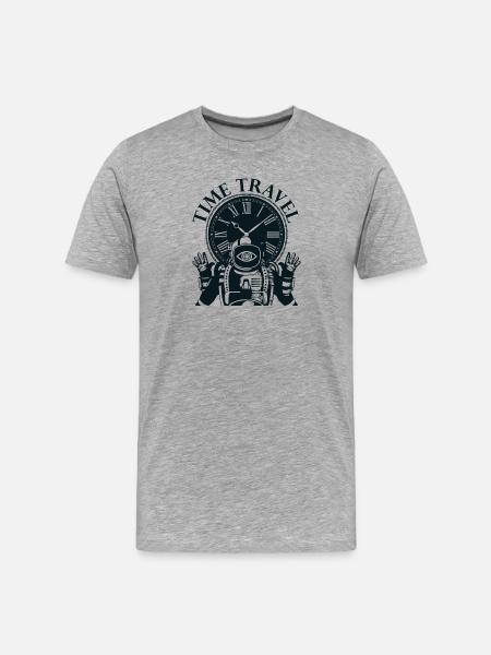 Framtid för futuristisk stad för tidsresningsmaskin - Organic T-shirt Ekologisk premium-T-shirt herr - gråmelerad