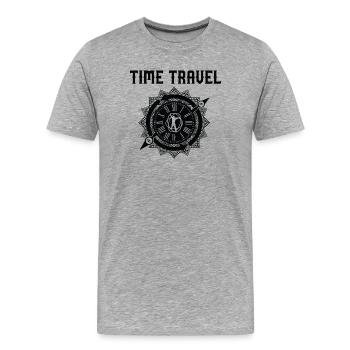Zeitreise Zeitmaschine Zukunft Futurisische Stadt - Männer Premium Bio T-Shirt - Grau meliert - Vorne - Damien (186cm)