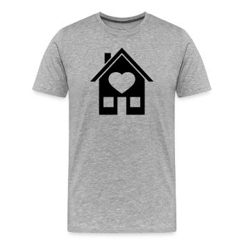 home house heart symbol love building where build - Men's Premium Organic T-Shirt - heather grey - Front - Damien (186cm)