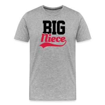 Big Niece - Men's Premium Organic T-Shirt - heather grey - Front - Damien (186cm)