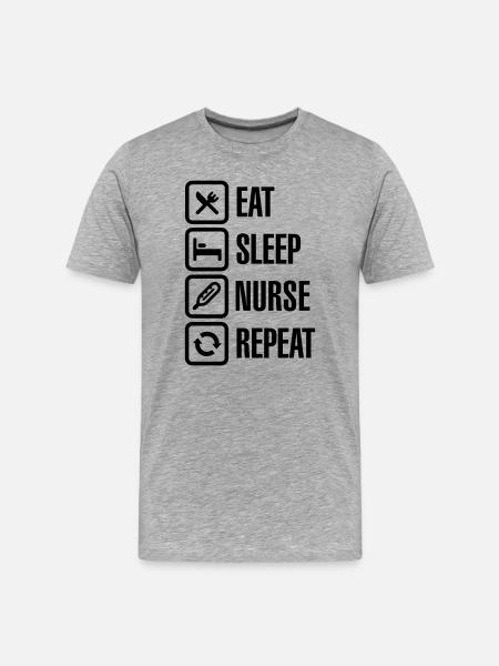 Eat Sleep Nurse Repeat - Men's Premium Organic T-Shirt - heather grey