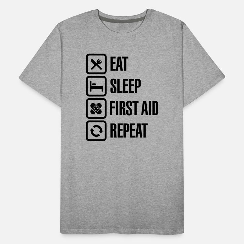 Eat Sleep First Aid Repeat Men's Premium Organic T-Shirt