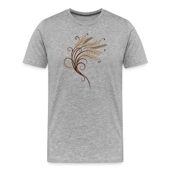 Filigree grain ears, baker, bakery - Men's Premium Organic T-Shirt - heather grey - Front - Damien (186cm)