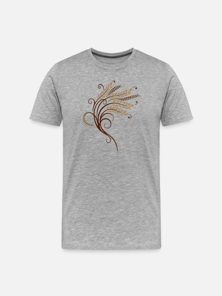 Filigree grain ears, baker, bakery - Men's Premium Organic T-Shirt - heather grey