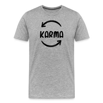 Karma Rebirth Buddhism Spirituality Say - Men's Premium Organic T-Shirt - heather grey - Front - Damien (186cm)