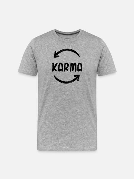 Karma Odrodzenie Buddyzm Duchowość Powiedz - Ekologiczna koszulka męska Premium - szary melanż