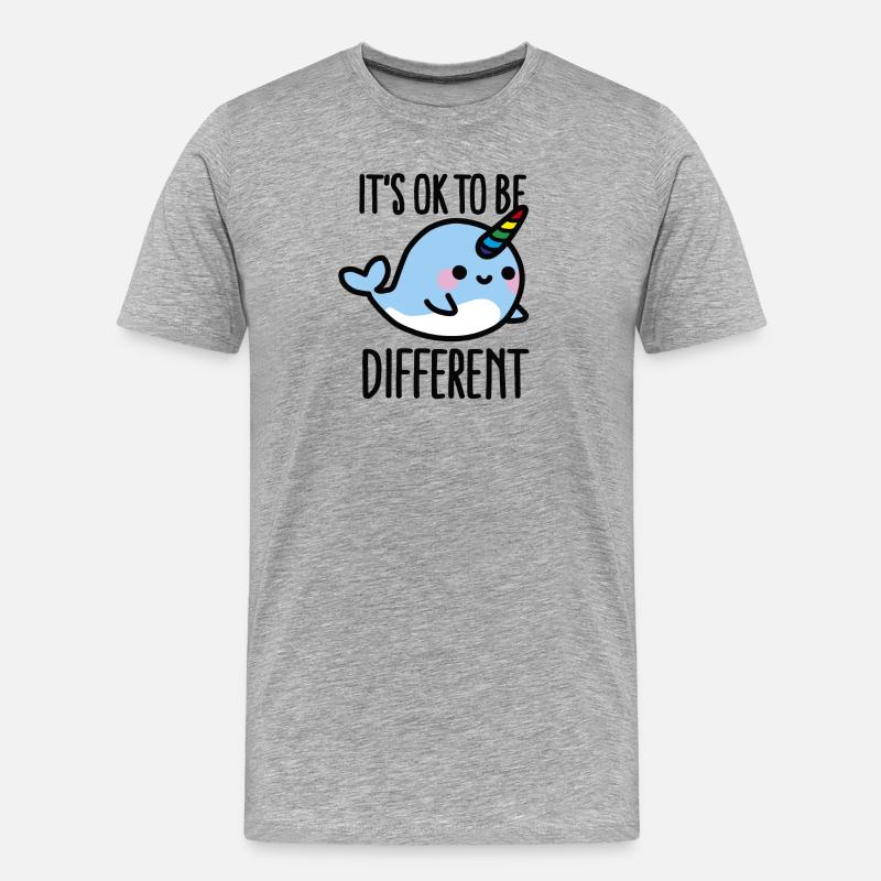 It's ok to be different - Männer Premium Bio T-Shirt - Grau meliert