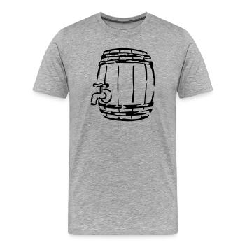 bierfass junggesellenabschied vatertag - Männer Premium Bio T-Shirt - Grau meliert - Vorne - Damien (186cm)