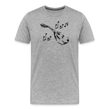 mandoline musik musiker - Männer Premium Bio T-Shirt - Grau meliert - Vorne - Damien (186cm)