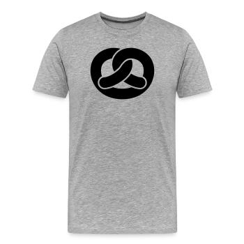 Brezel - Männer Premium Bio T-Shirt - Grau meliert - Vorne - Damien (186cm)
