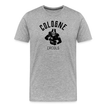 Cologne CRCDLS Football Fan T Shirt - Männer Premium Bio T-Shirt - Grau meliert - Vorne - Damien (186cm)