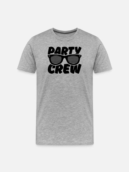 party crew - Männer Premium Bio T-Shirt - Grau meliert