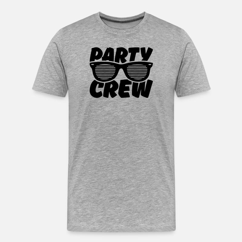party crew - Männer Premium Bio T-Shirt - Grau meliert