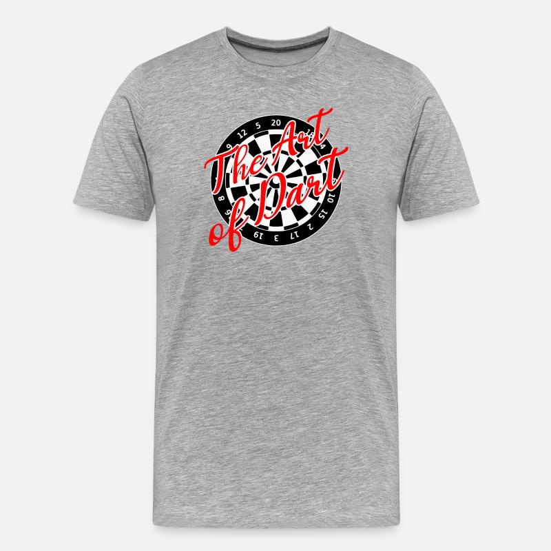 Darts Kunst Dart Dartboard 180 - Männer Premium Bio T-Shirt - Grau meliert