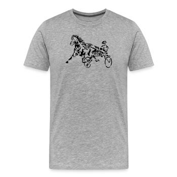 horse racing - Men's Premium Organic T-Shirt - heather grey - Front - Damien (186cm)