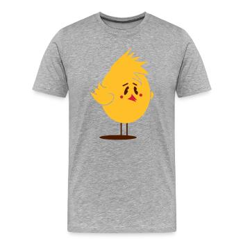 lustiges Küken mit Irokesen Frisur - Männer Premium Bio T-Shirt - Grau meliert - Vorne - Damien (186cm)