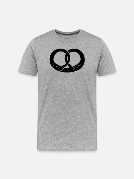 Brezel, Brezn, - Männer Premium Bio T-Shirt - Grau meliert