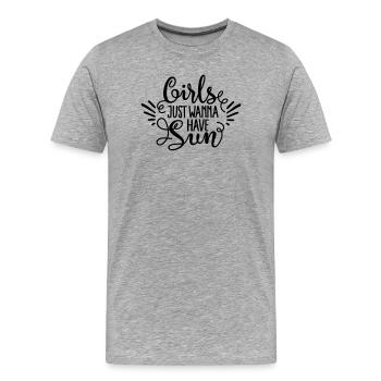 Girls just wanna have sun - Männer Premium Bio T-Shirt - Grau meliert - Vorne - Damien (186cm)