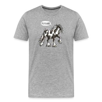 Hottehüüü Irish Tinker - Männer Premium Bio T-Shirt - Grau meliert - Vorne - Damien (186cm)