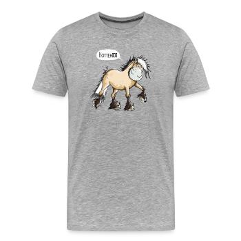 Hottehüüü Norweger - Männer Premium Bio T-Shirt - Grau meliert - Vorne - Damien (186cm)