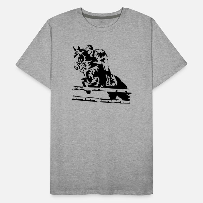 reiten springreiten Männer Premium Bio T-Shirt