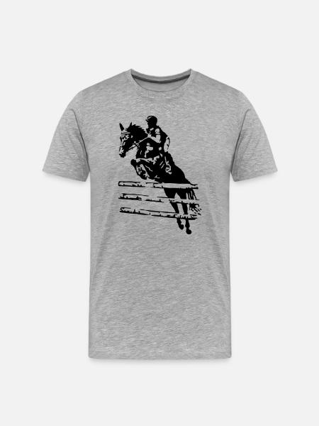 Cavalier de saut d’obstacles - T-shirt bio Premium Homme - gris chiné