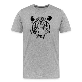 White Tiger - Men's Premium Organic T-Shirt - heather grey - Front - Damien (186cm)