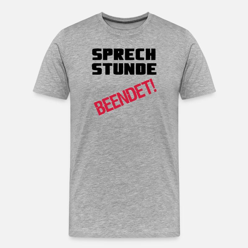 Sprechstunde beendet Medizin Spruch Geschenk - Männer Premium Bio T-Shirt - Grau meliert