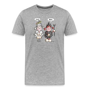 Kampf der Gegensätze - Männer Premium Bio T-Shirt - Grau meliert - Vorne - Damien (186cm)